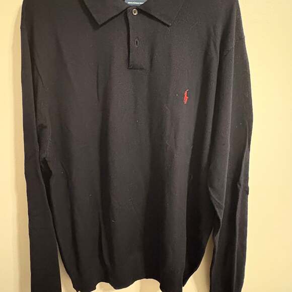Polo Ralph Lauren Other - Polo Ralph Lauren Washable Merino Wool Long-Sleeve Polo Sweater XL